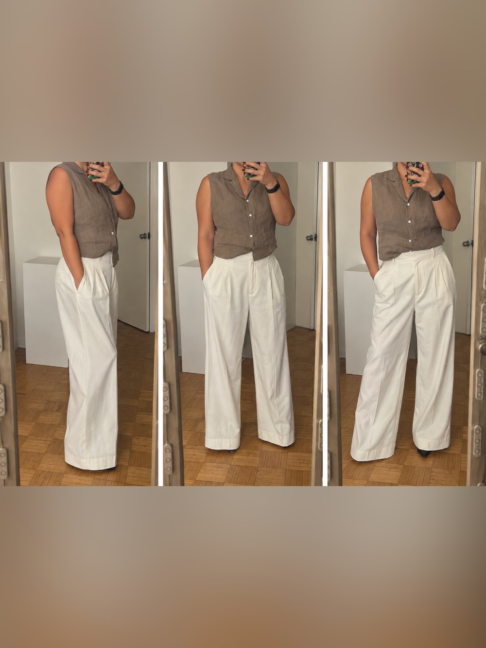 Club Monaco Wool Blend White Wide Leg Trousers Size 12 Excellent Condition